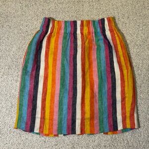 J.Crew Multicolor Rainbow Striped Linen Skirt Size XSP